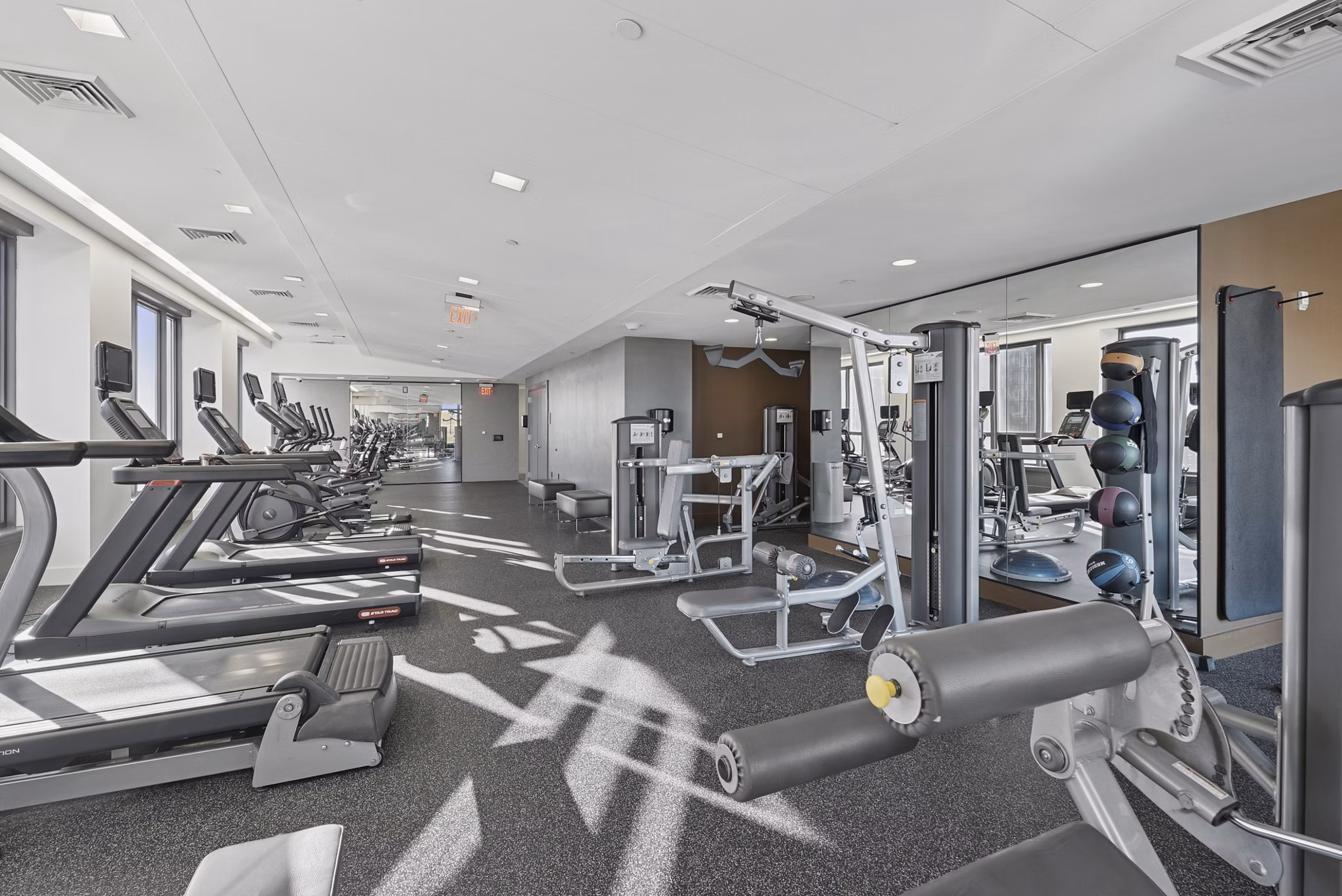 fitness center at Millennium at National Landing Apartments