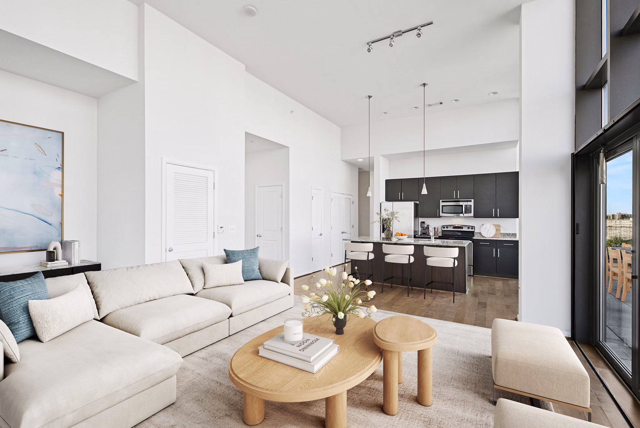 living room at Millennium at National Landing Apartments