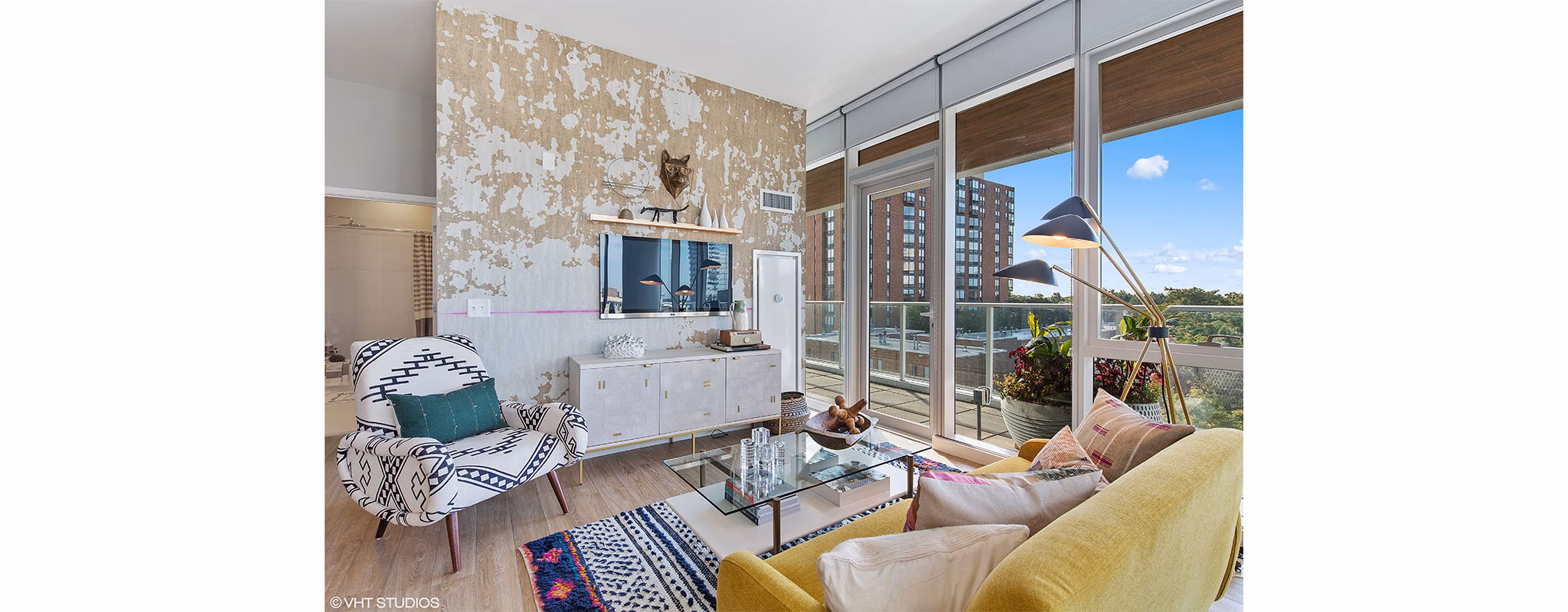 Living Room at Albion Oak Park Apartments