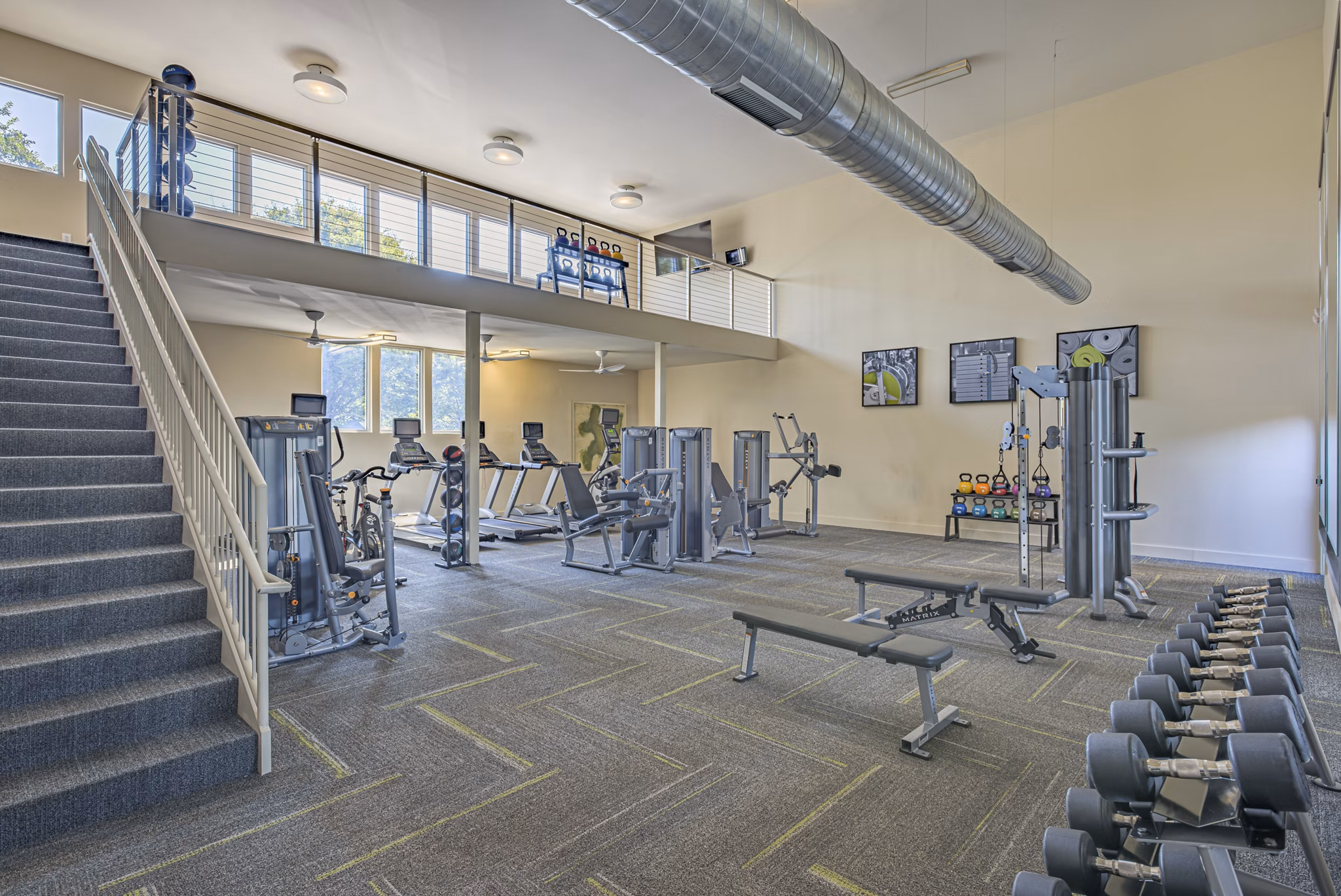 fitness center at Presley Oaks Apartments