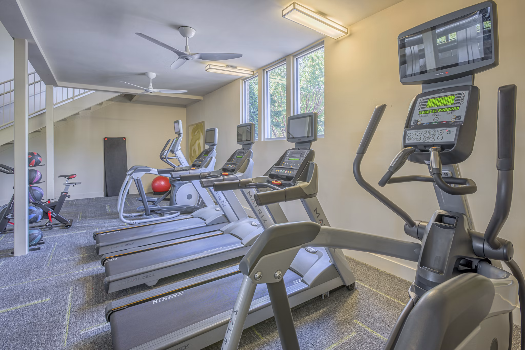 fitness center at Presley Oaks Apartments
