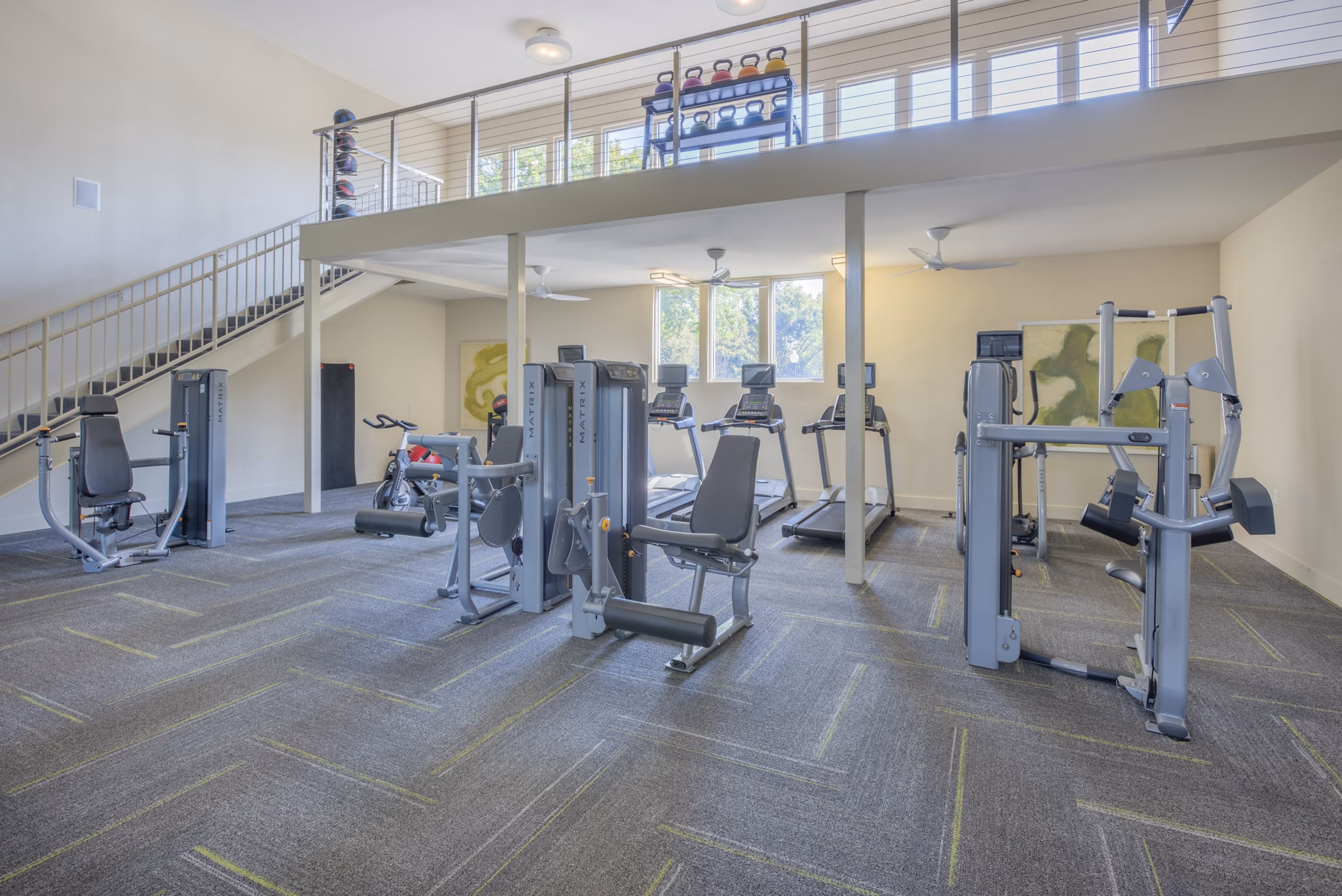 fitness center at Presley Oaks Apartments