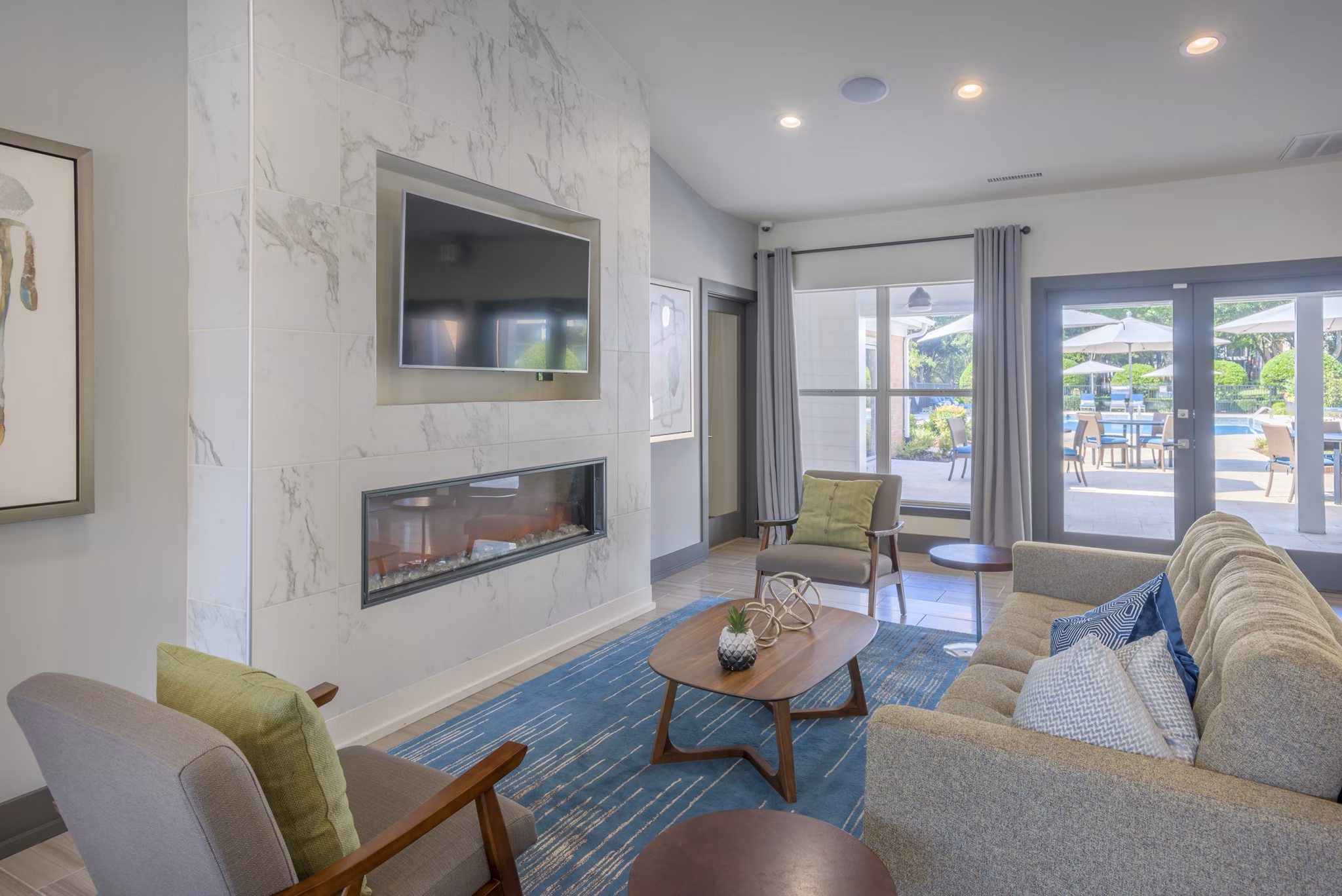 living room at Presley Oaks Apartments