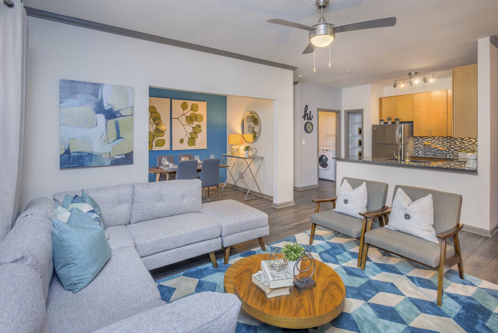 living room at Presley Oaks Apartments