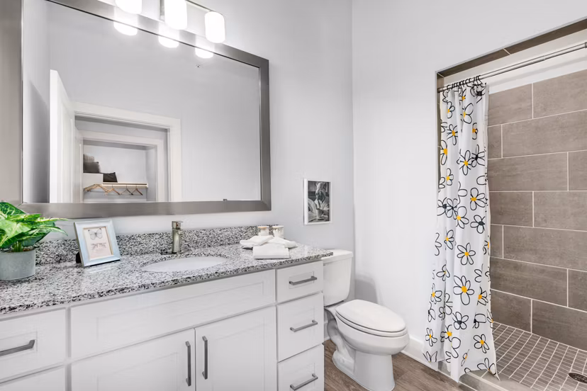 bathroom at Retreat at Krum Apartments