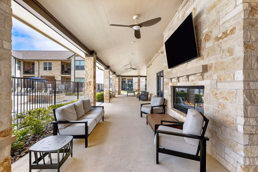 patio at Retreat at Krum Apartments
