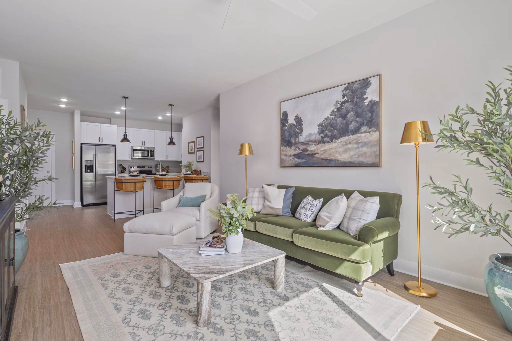 living room at Lake Forest at Swift Creek Apartments