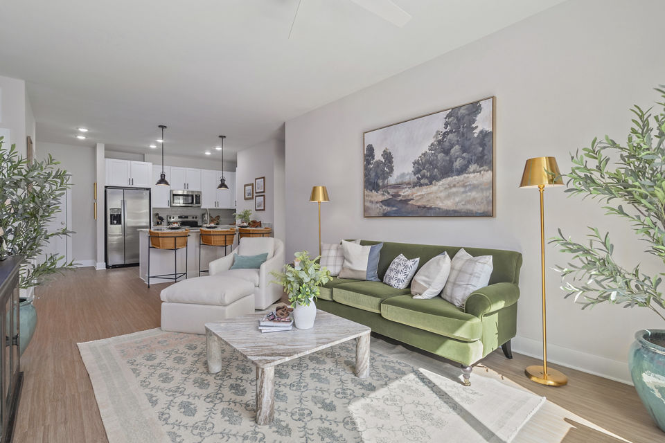 living room at Lake Forest at Swift Creek Apartments