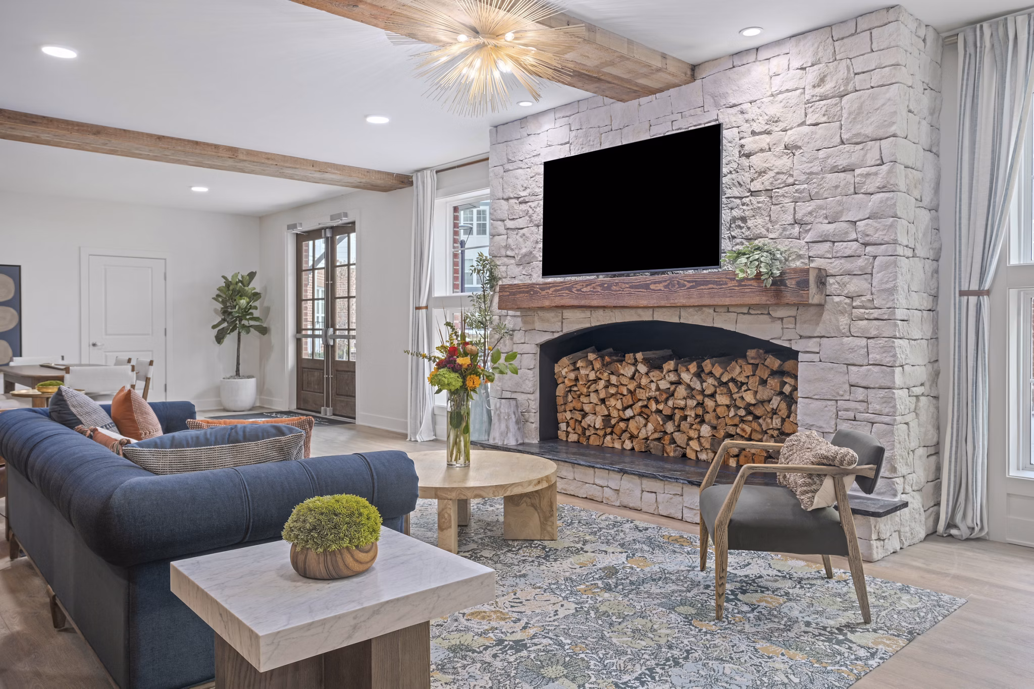 living room at Lake Forest at Swift Creek Apartments
