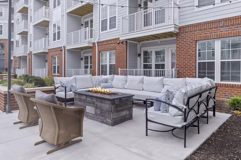 fire pit at Lake Forest at Swift Creek Apartments
