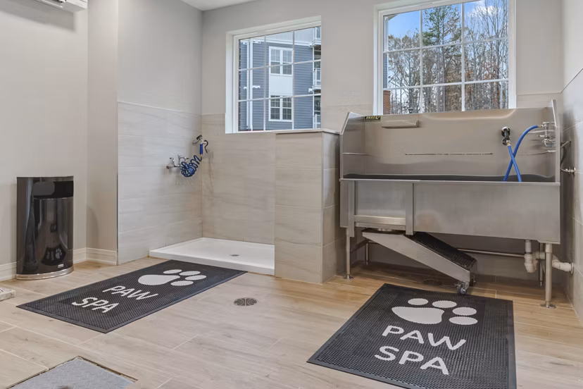 dog wash station at Lake Forest at Swift Creek Apartments