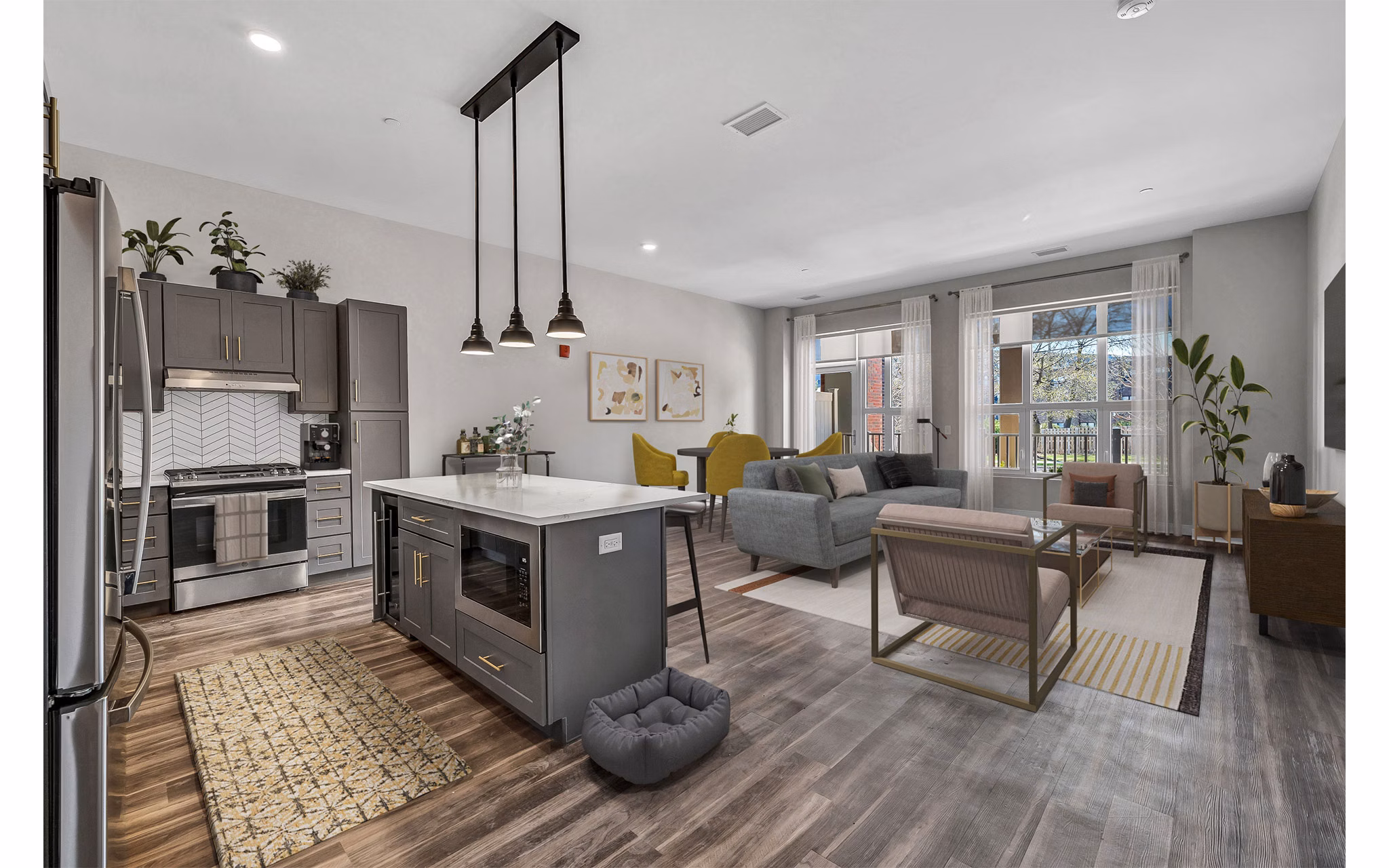 kitchen at Albion Highland Park East Apartments