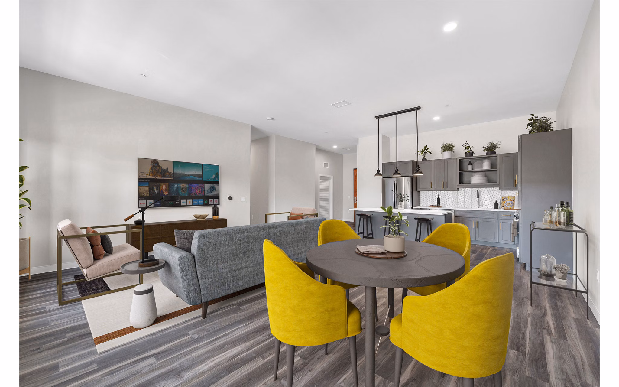 living room at Albion Highland Park East Apartments