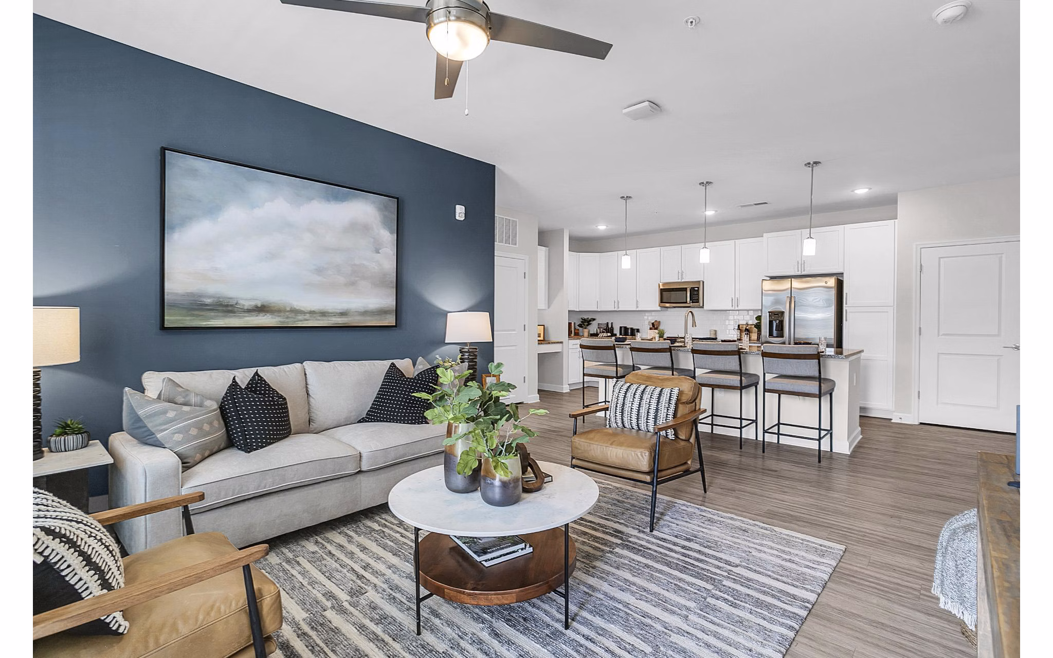 living room at The Shoals Apartments 
