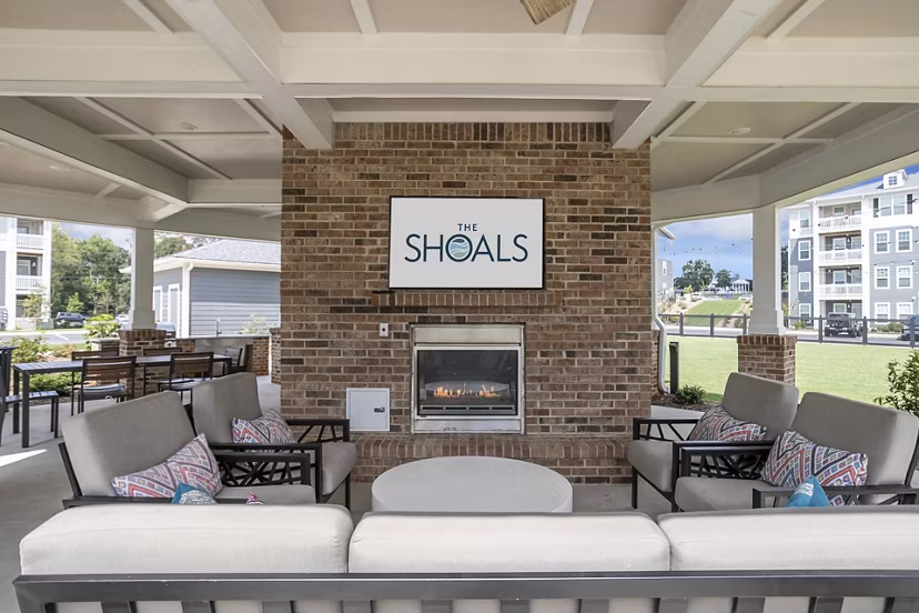 grill area at The Shoals Apartments 