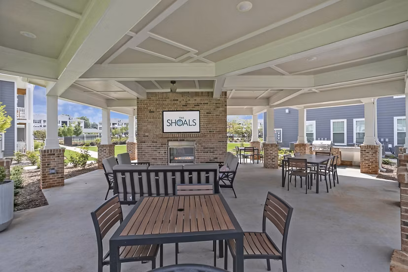 grill area at The Shoals Apartments 