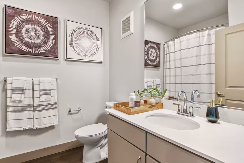 bathroom at Parkside at Littleton Village Apartments 