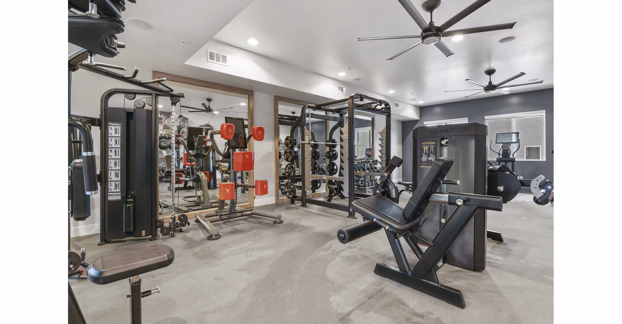 fitness center at Parkside at Littleton Village Apartments 