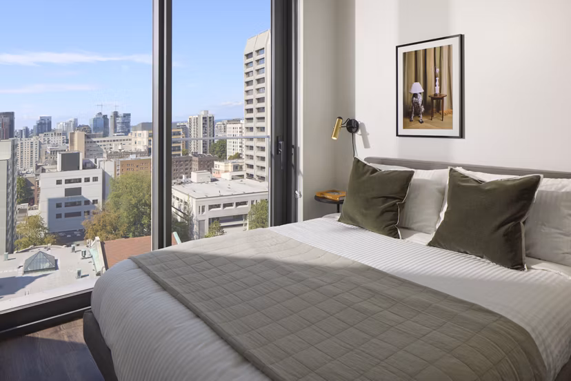 bedroom at Museum House Apartments