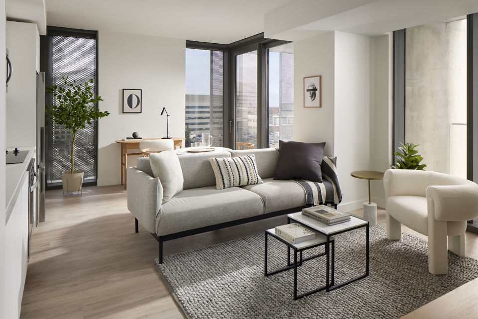 living room at Museum House Apartments