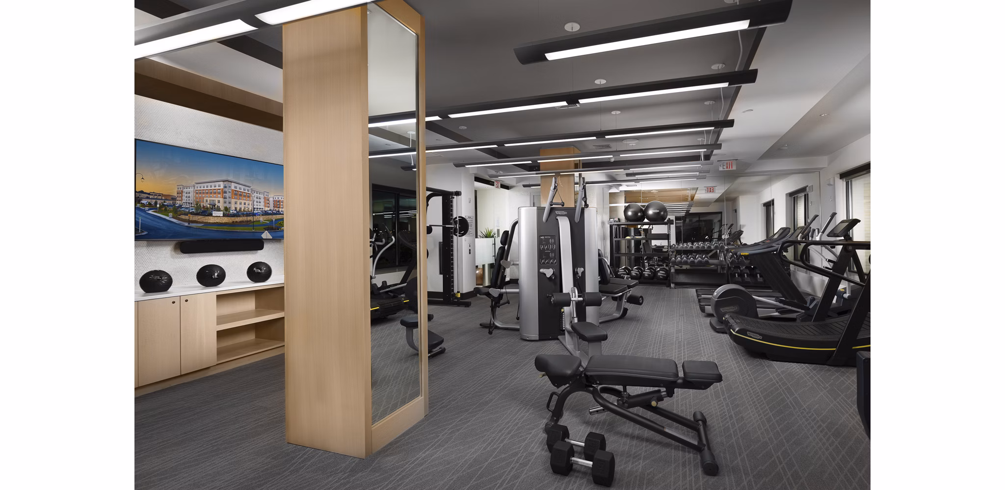 fitness center at Tuscan Village Apartments 