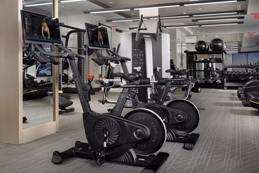 fitness center at Tuscan Village Apartments 