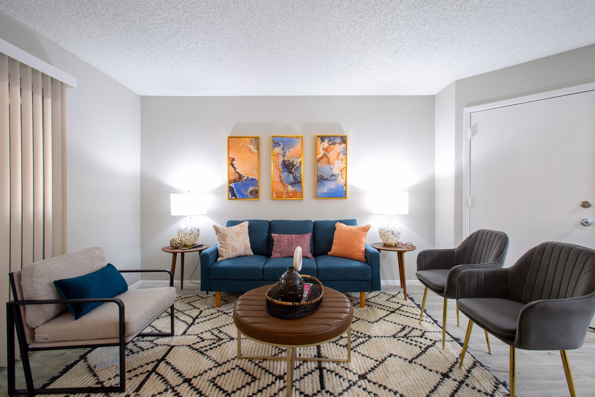 living room at Ascent on Peoria Apartments