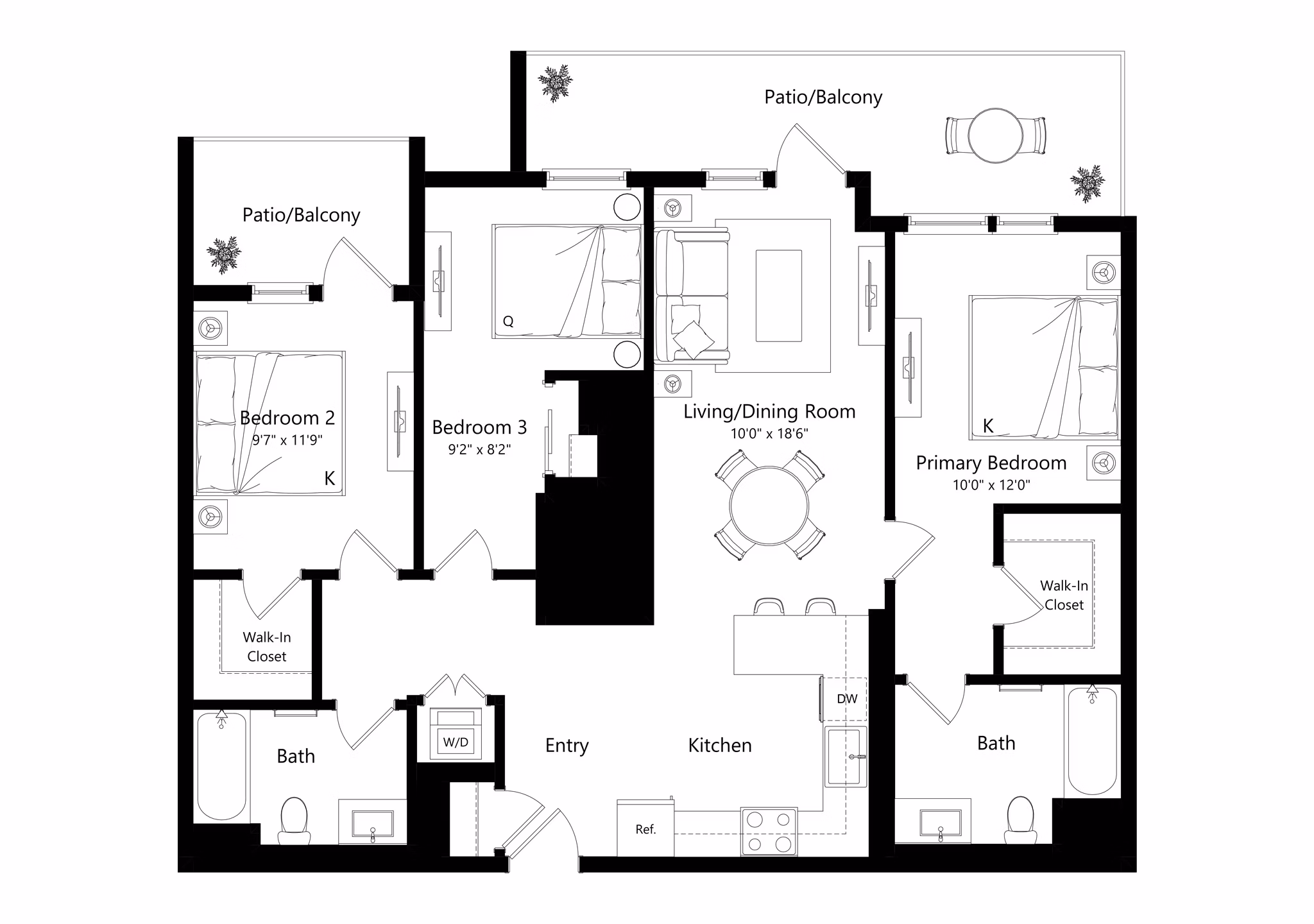 3A floor plan at 501 Broadway Apartments