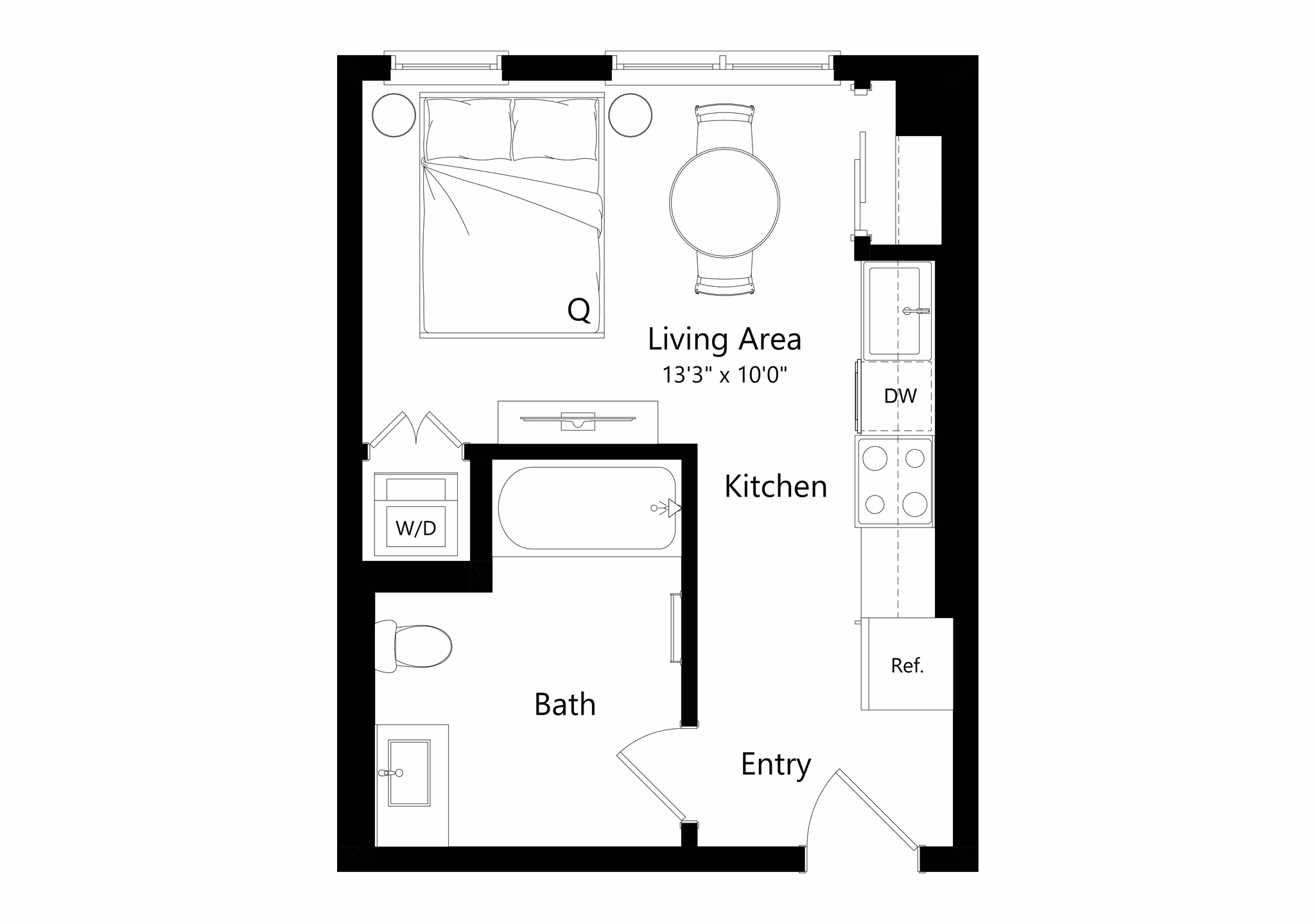 S1 floor plan at 501 Broadway Apartments