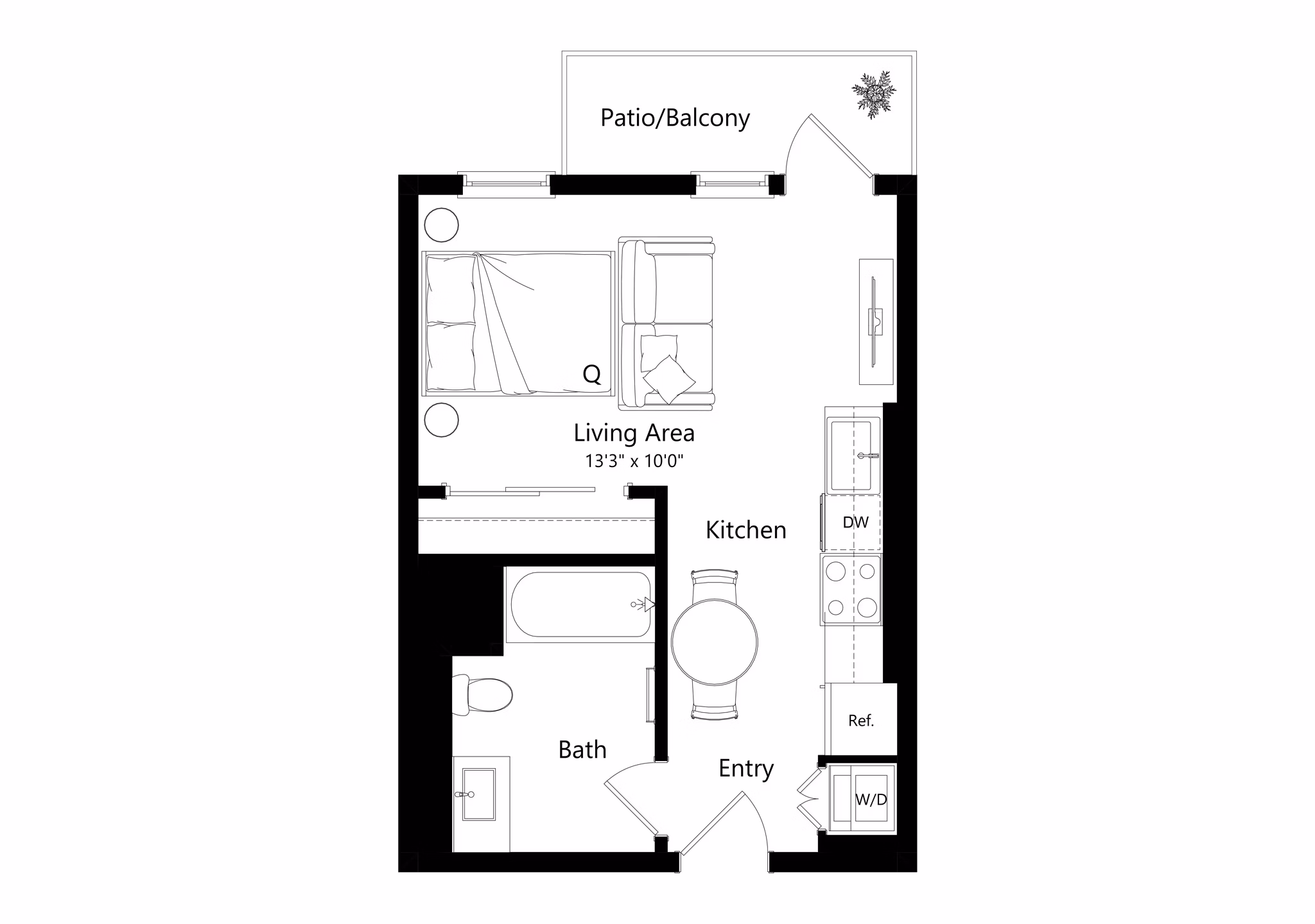 S2 floor plan at 501 Broadway Apartments