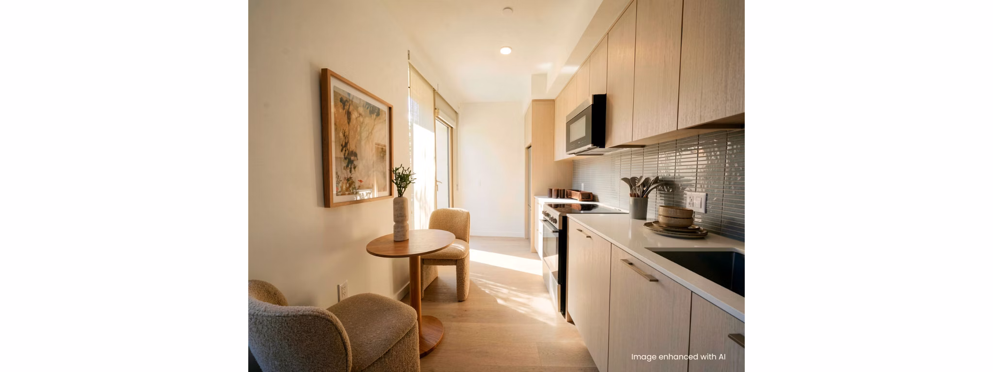 kitchen at 501 Broadway Apartments