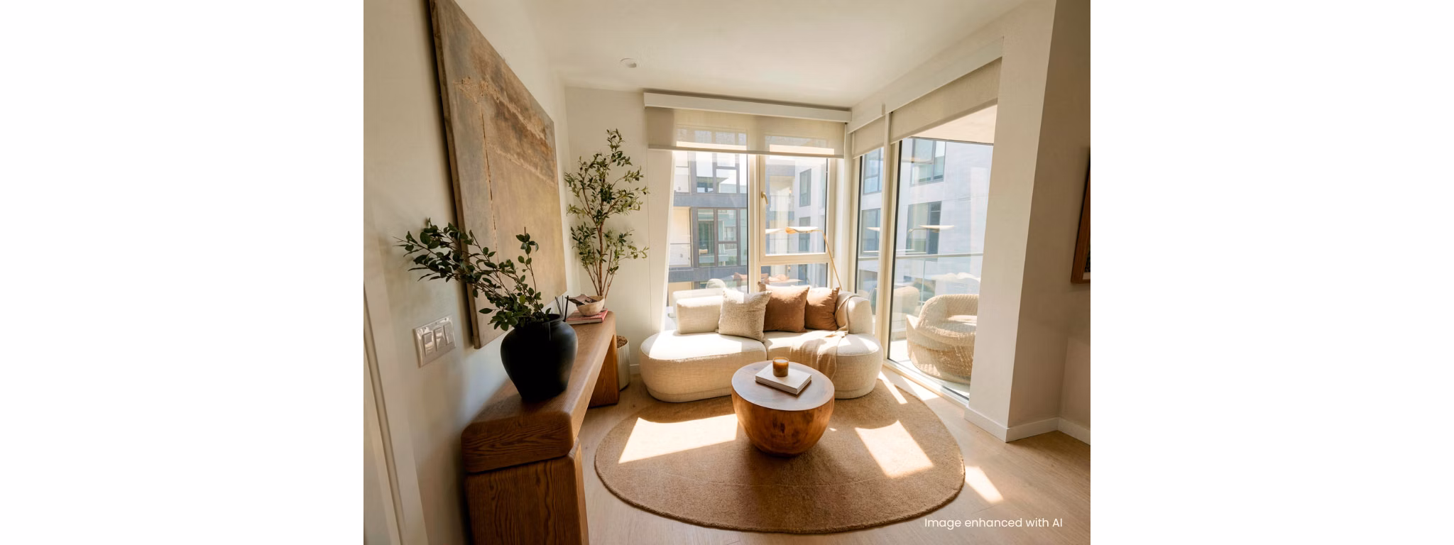 living room at 501 Broadway Apartments