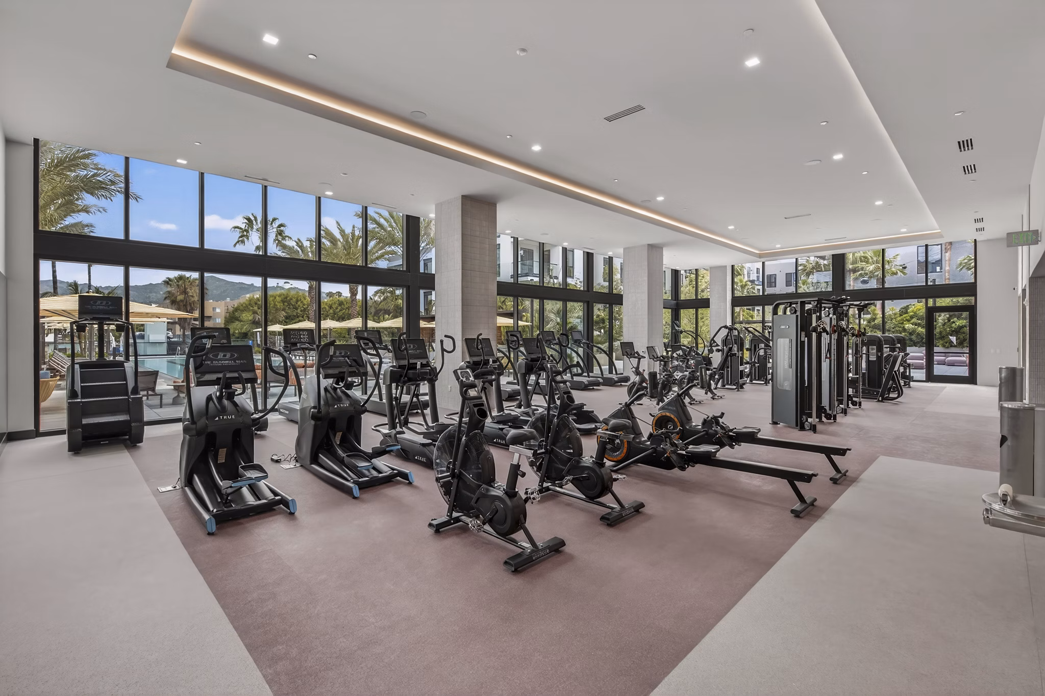 fitness center at 5420 Sunsetl Apartments