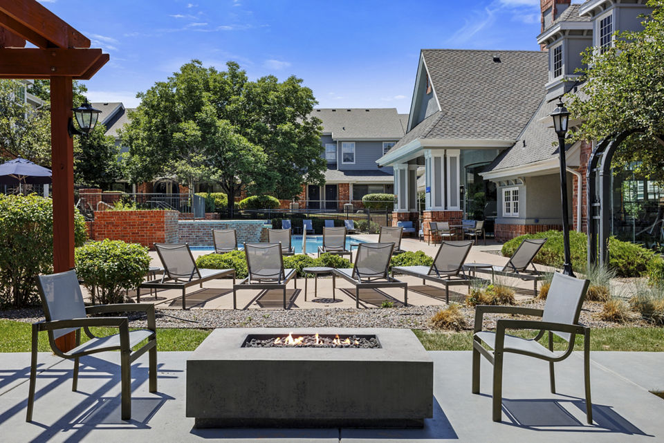 patio at The Retreat at Fox Hollow Apartments