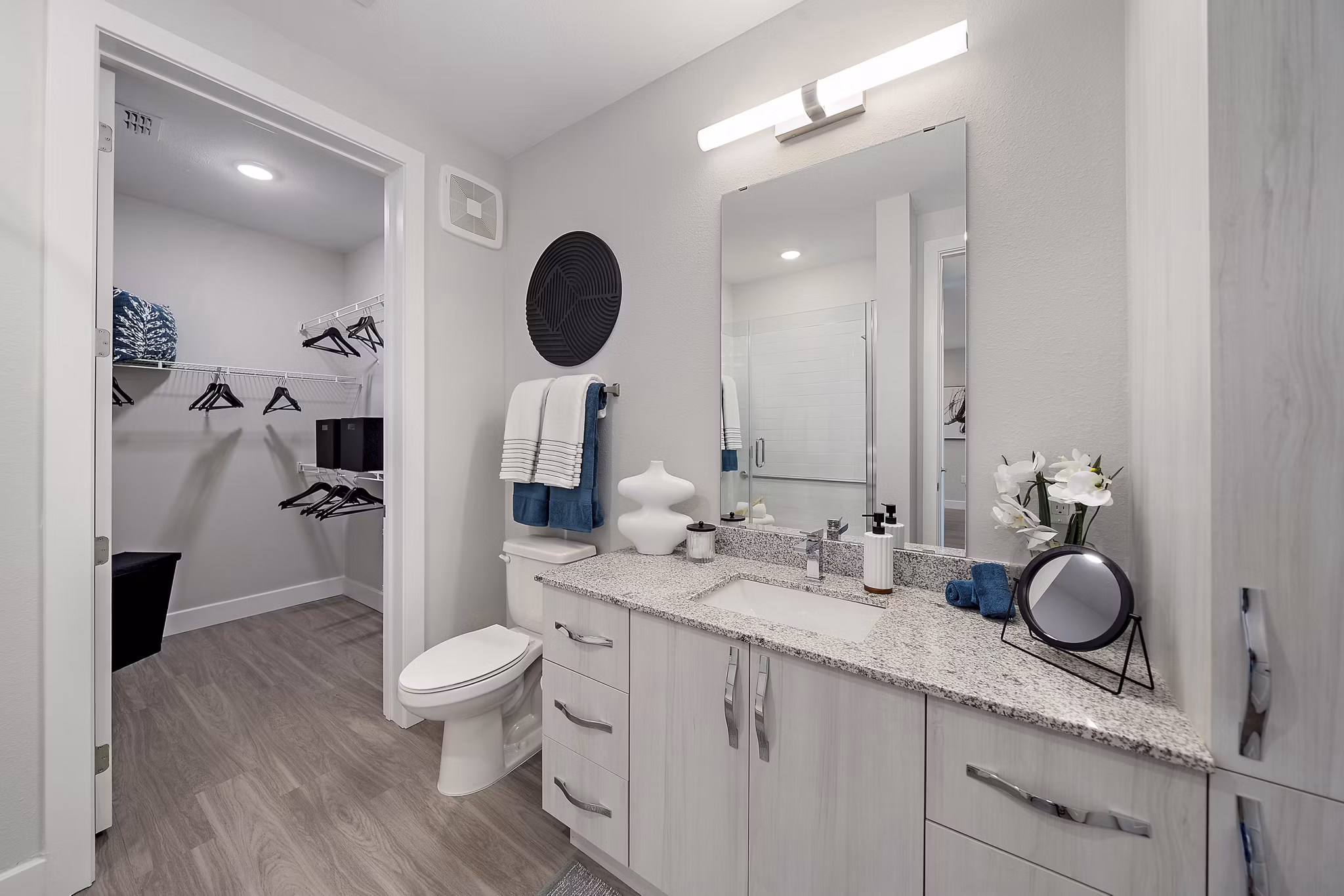 bathroom at Mira at Palmer Ranch Apartments 