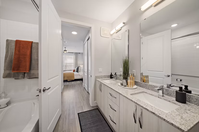 bathroom at Mira at Palmer Ranch Apartments 