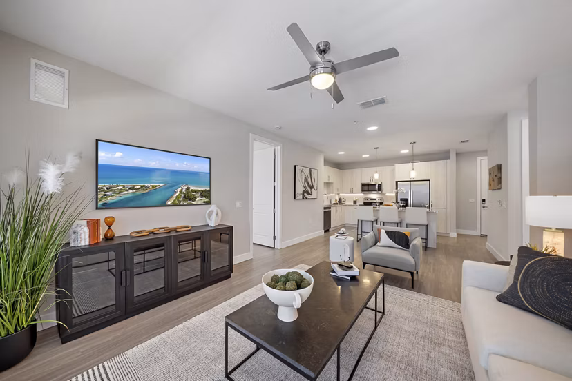 living room at Mira at Palmer Ranch Apartments 