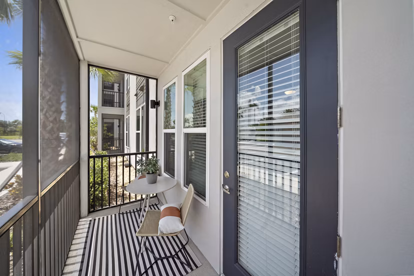 patio at Mira at Palmer Ranch Apartments 