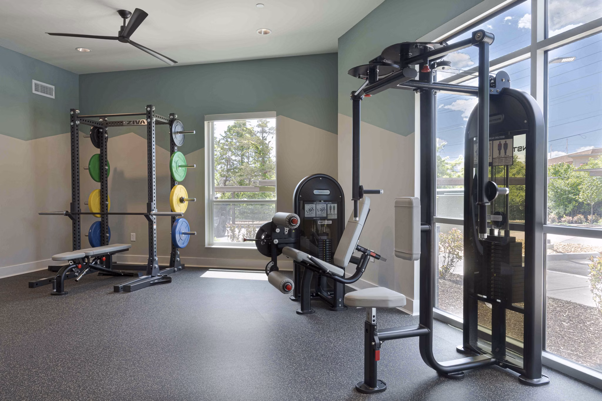fitness center at Irvington Place Apartments