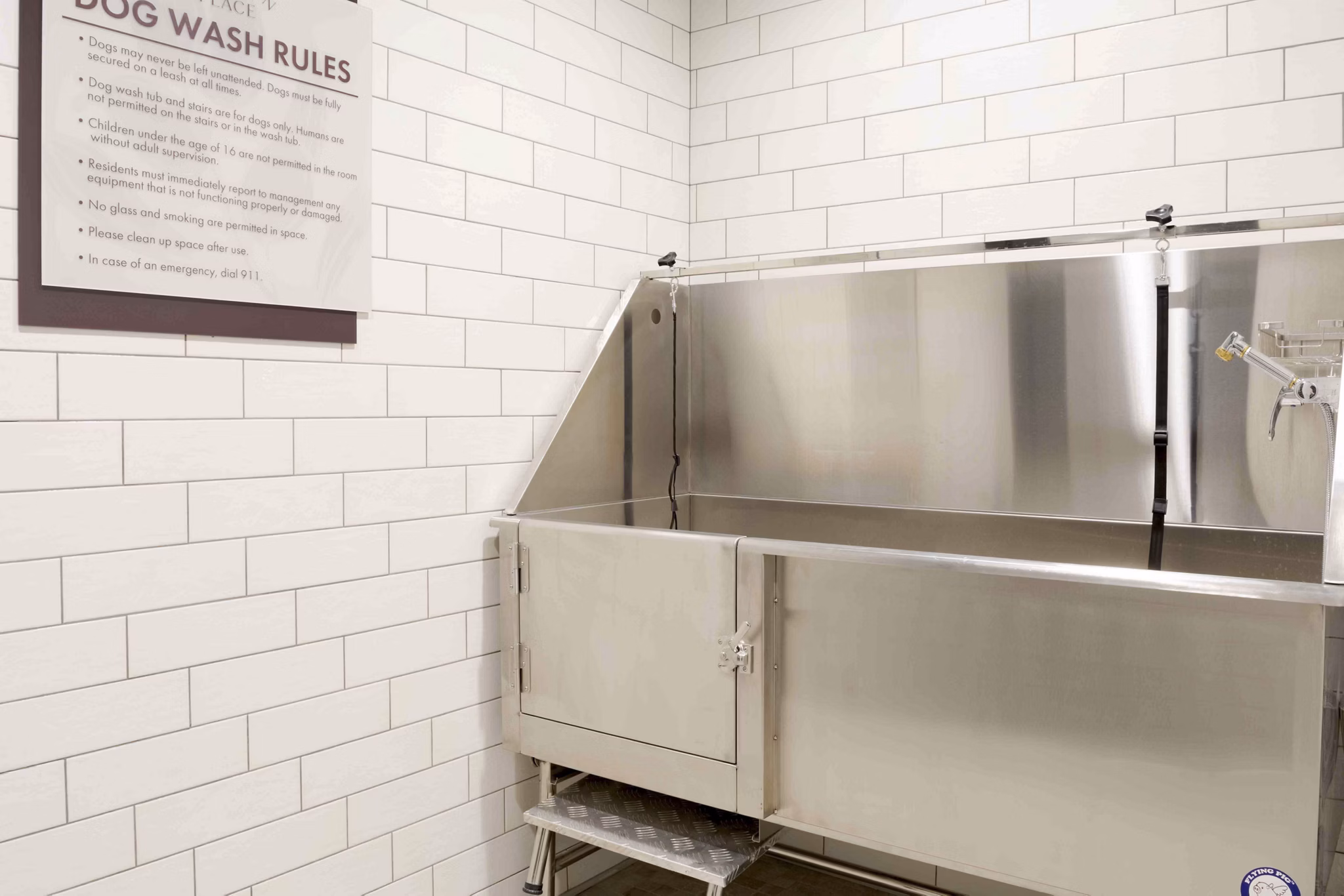 dog wash station at Irvington Place Apartments