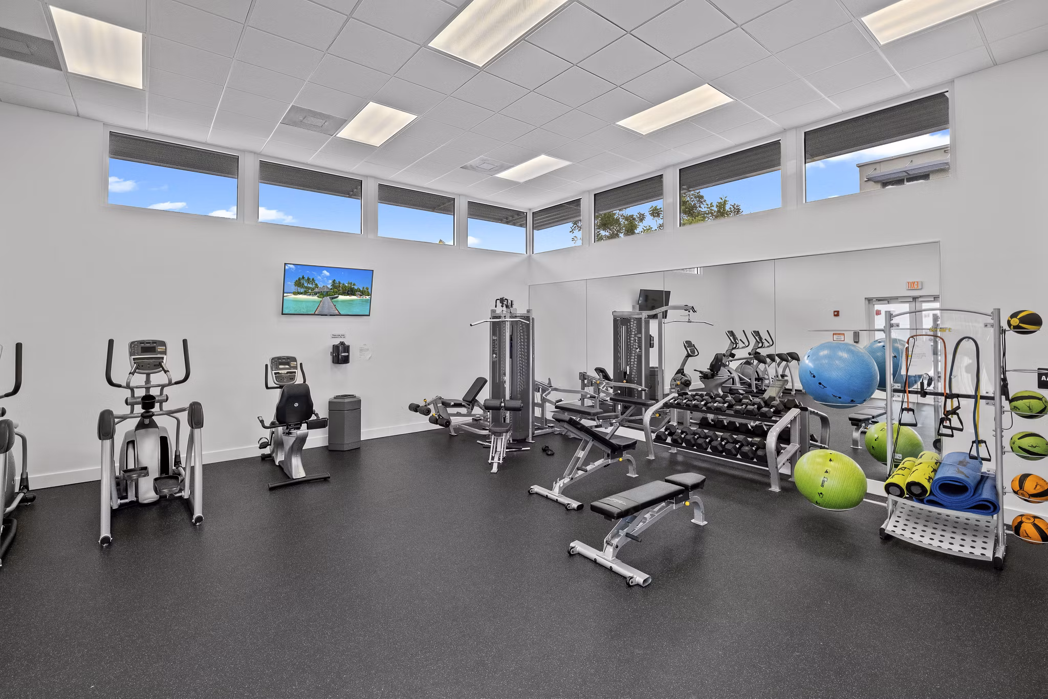 fitness center at Princeton Groves Apartments