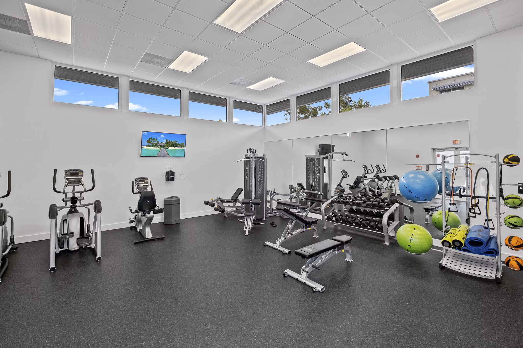fitness center at Princeton Groves Apartments