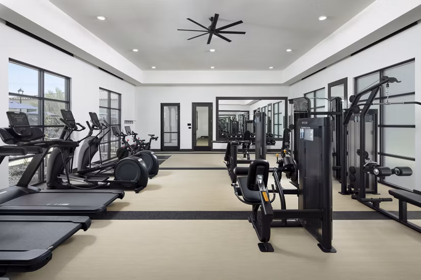fitness center at Aviara at Mountain House Apartments