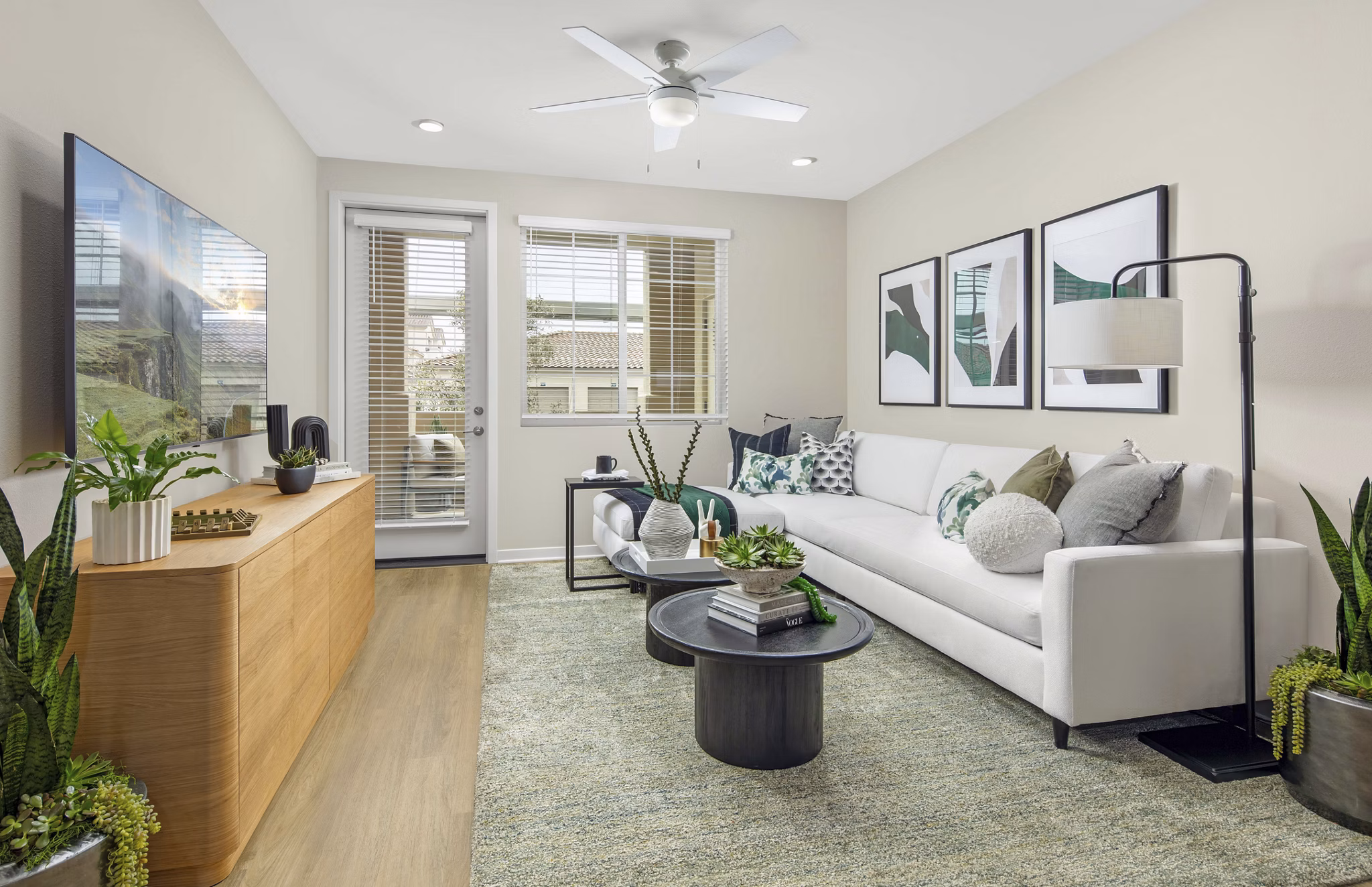living room at Aviara at Mountain House Apartments