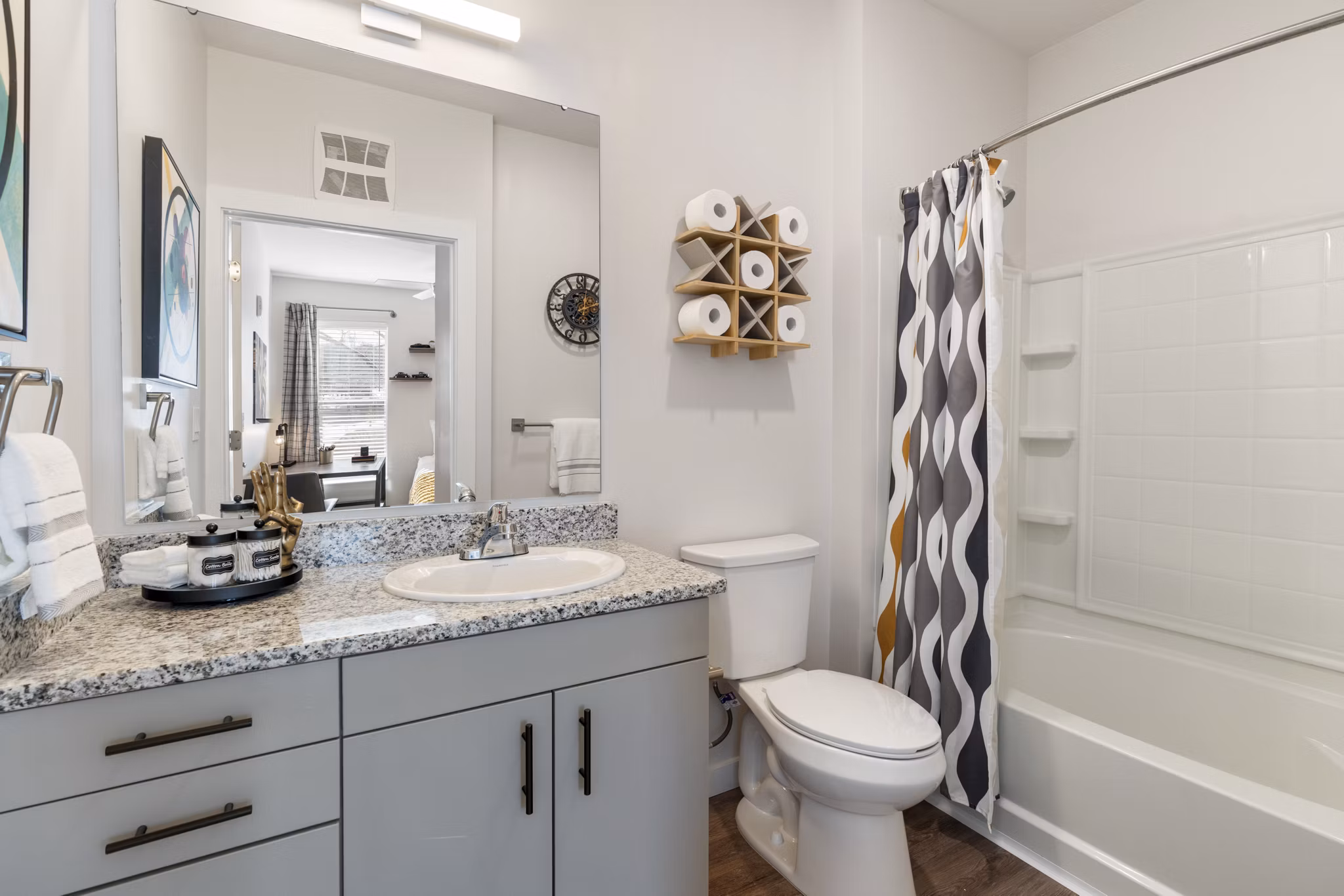 bathroom at Vanguard Apartments