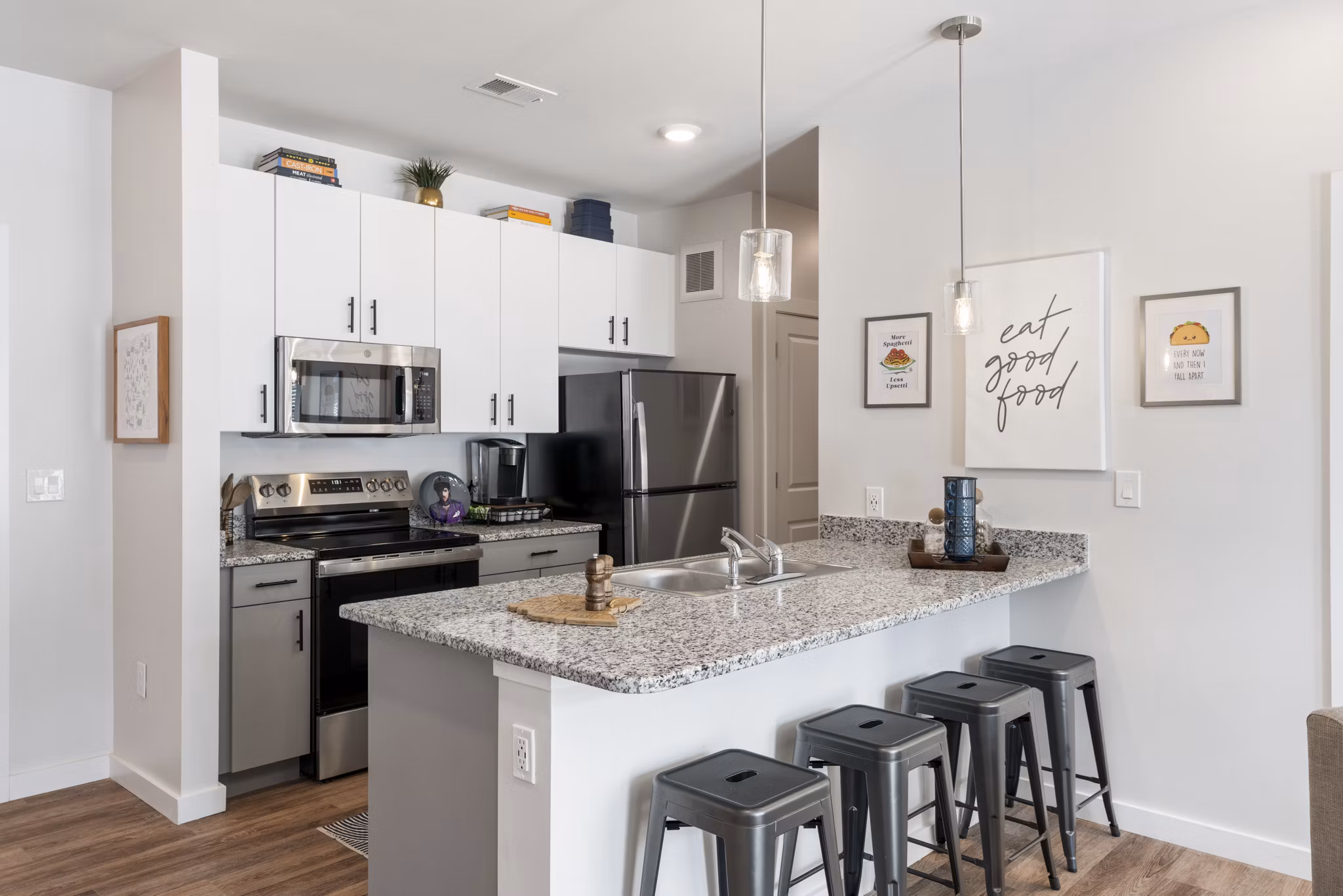 kitchen at Vanguard Apartments