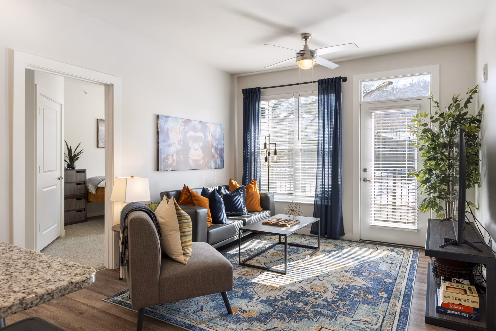 living room at Vanguard Apartments