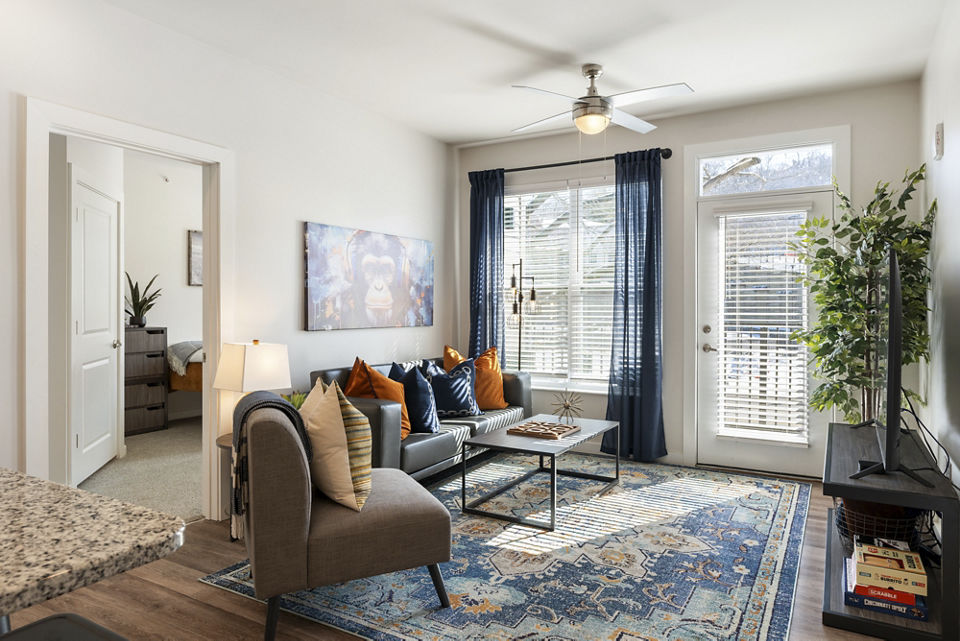 living room at Vanguard Apartments