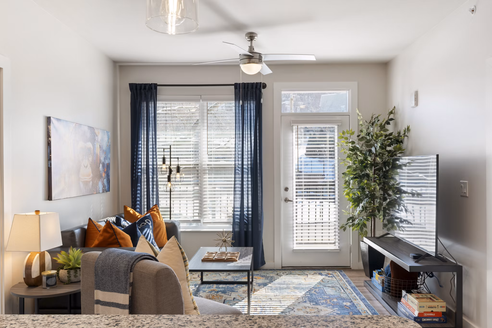 living room at Vanguard Apartments