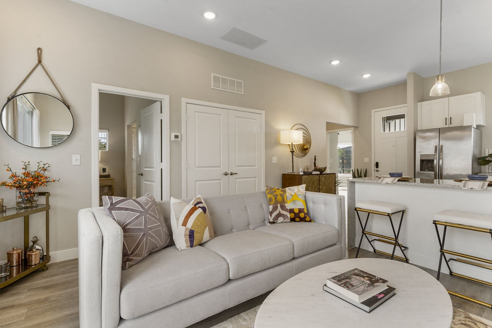 living room at Trulo Homes Jenks Apartments